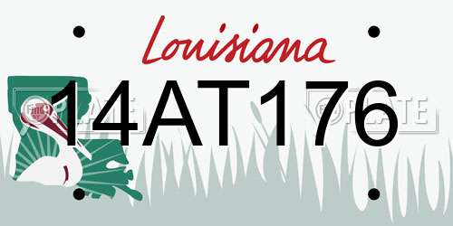 14AT176 Louisiana License Plate
