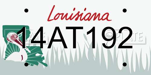 14AT192 Louisiana License Plate