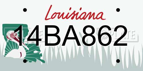 14BA862 Louisiana License Plate