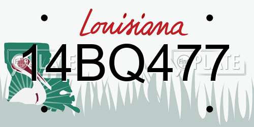 14BQ477 Louisiana License Plate