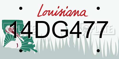 14DG477 Louisiana License Plate