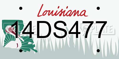14DS477 Louisiana License Plate