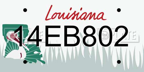 14EB802 Louisiana License Plate