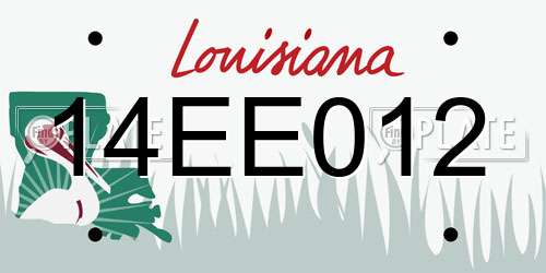 14EE012 Louisiana License Plate