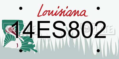 14ES802 Louisiana License Plate