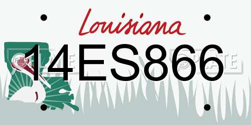 14ES866 Louisiana License Plate