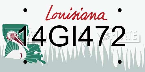 14GI472 Louisiana License Plate