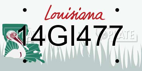 14GI477 Louisiana License Plate