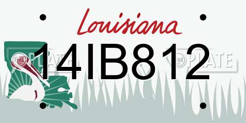 14IB812 Louisiana License Plate