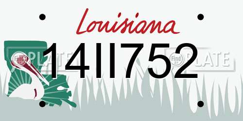 14II752 Louisiana License Plate