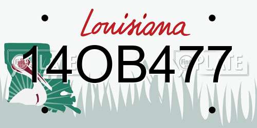 14OB477 Louisiana License Plate