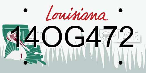 14OG472 Louisiana License Plate