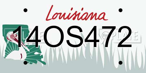14OS472 Louisiana License Plate