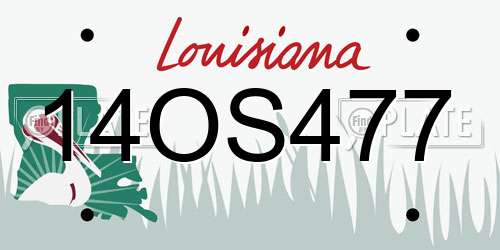 14OS477 Louisiana License Plate
