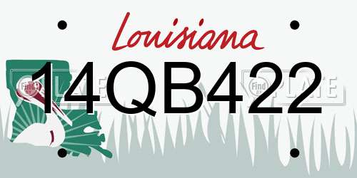 14QB422 Louisiana License Plate