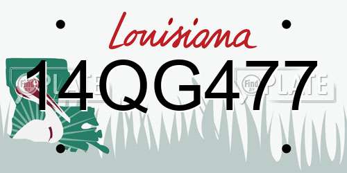 14QG477 Louisiana License Plate