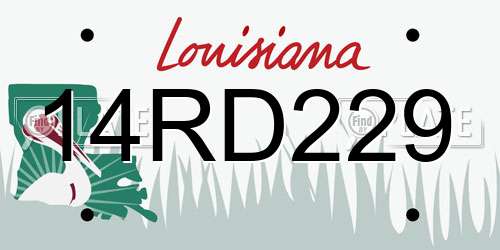 14RD229 Louisiana License Plate