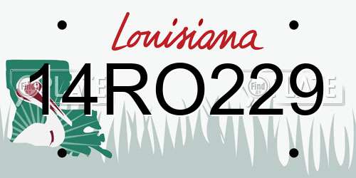 14RO229 Louisiana License Plate