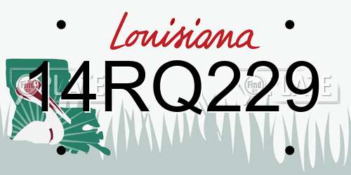 14RQ229 Louisiana License Plate