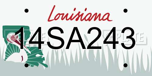 14SA243 Louisiana License Plate