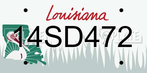14SD472 Louisiana License Plate
