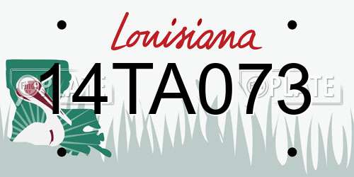 14TA073 Louisiana License Plate
