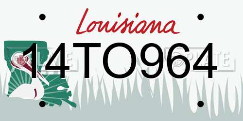 14TO964 Louisiana License Plate
