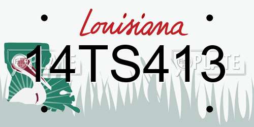 14TS413 Louisiana License Plate