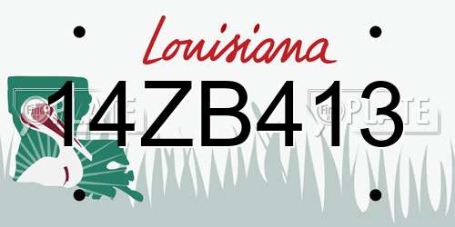 14ZB413 Louisiana License Plate