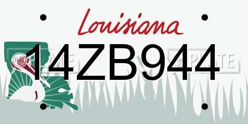 14ZB944 Louisiana License Plate