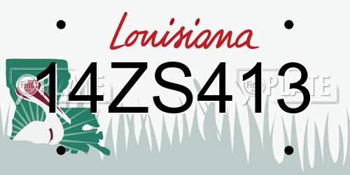 14ZS413 Louisiana License Plate