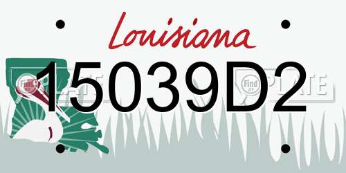 15039D2 Louisiana License Plate