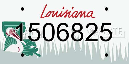 1506825 Louisiana License Plate
