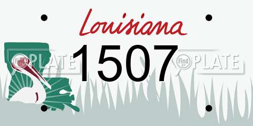 1507 Louisiana License Plate
