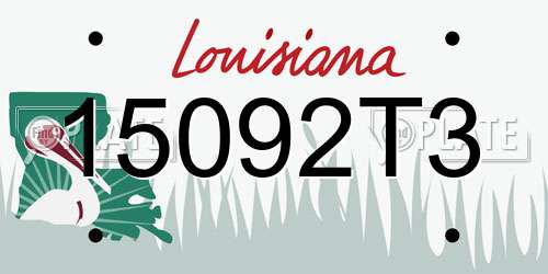 15092T3 Louisiana License Plate