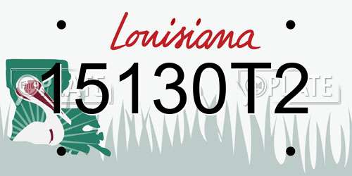 15130T2 Louisiana License Plate