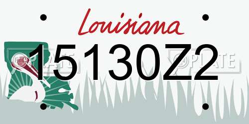 15130Z2 Louisiana License Plate
