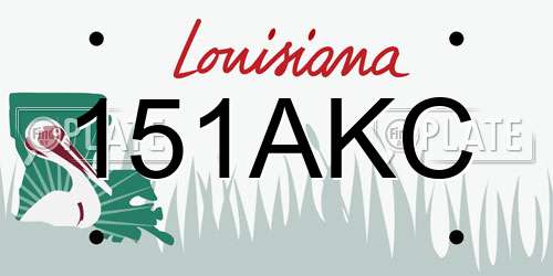 151AKC Louisiana License Plate