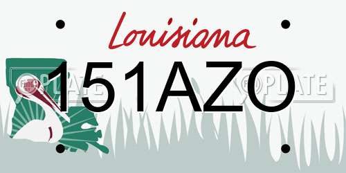 151AZO Louisiana License Plate