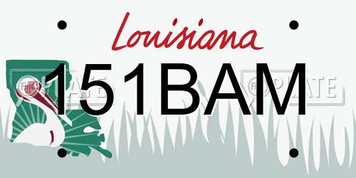 151BAM Louisiana License Plate