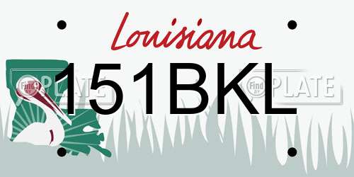 151BKL Louisiana License Plate