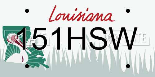 151HSW Louisiana License Plate