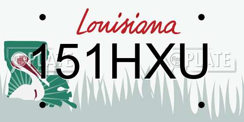 151HXU Louisiana License Plate