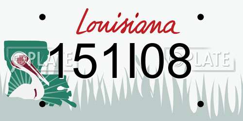 151I08 Louisiana License Plate