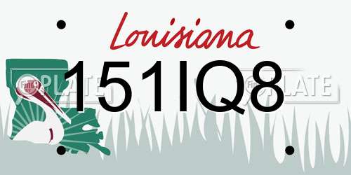 151IQ8 Louisiana License Plate