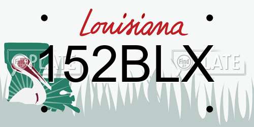 152BLX Louisiana License Plate
