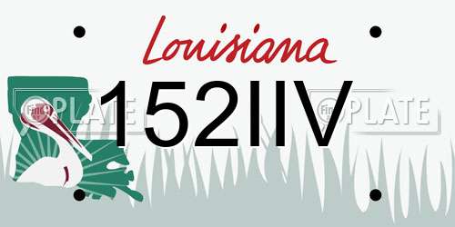 152IIV Louisiana License Plate