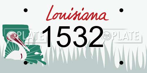 1532 Louisiana License Plate