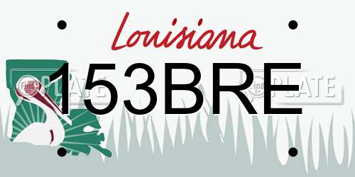153BRE Louisiana License Plate