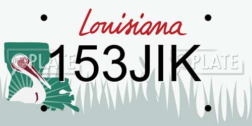 153JIK Louisiana License Plate